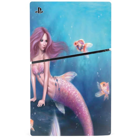 Aurelia Mermaid with Fish by Rachel Anderson PS5 Slim Disk Console Skin