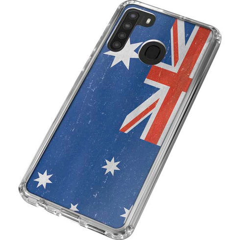 Australia Flag Distressed Galaxy A21 Clear Case