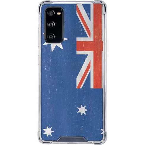 Australia Flag Distressed Galaxy S20 FE Clear Case