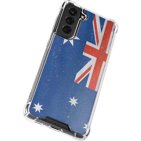Australia Flag Distressed Galaxy S21 FE Clear Case