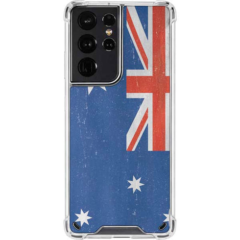 Australia Flag Distressed Galaxy S21 Ultra 5G Clear Case