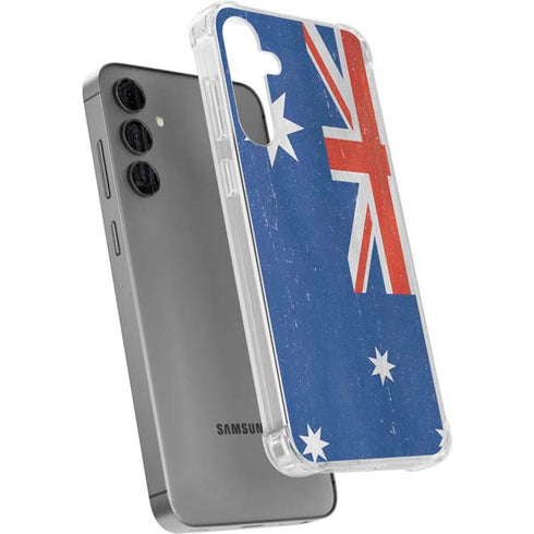 Australia Flag Distressed Galaxy S24 Plus Clear Case