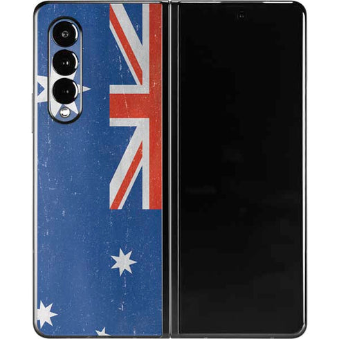 Australia Flag Distressed Galaxy Z Fold3 5G Skin