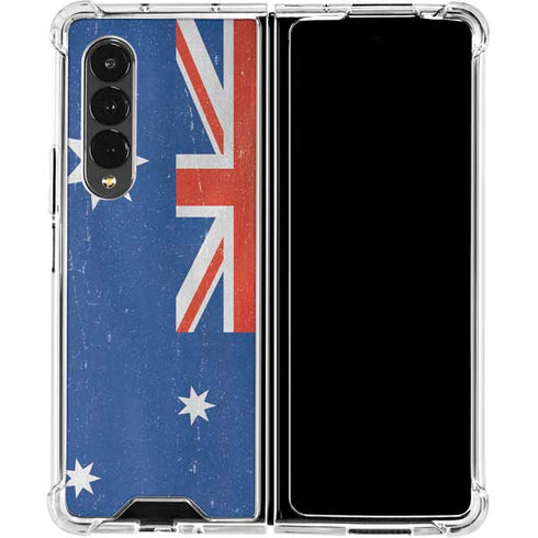 Australia Flag Distressed Galaxy Z Fold4 5G Clear Case