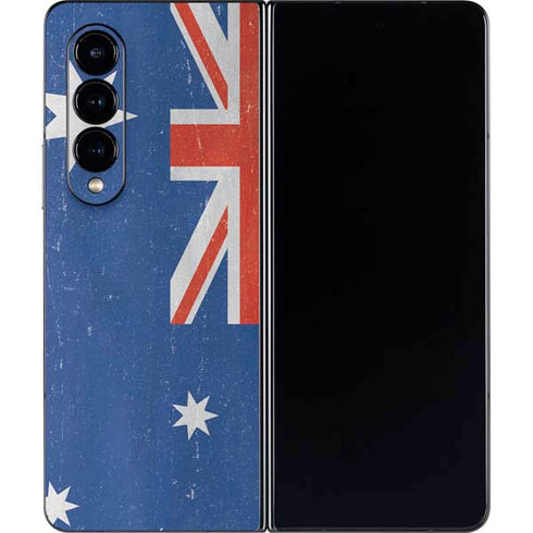 Australia Flag Distressed Galaxy Z Fold4 5G Skin