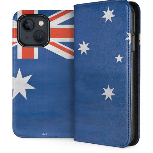Australia Flag Distressed iPhone 14 Plus Folio Case