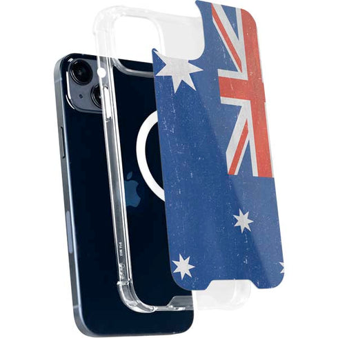 Australia Flag Distressed iPhone 15 Plus MagSafe Case