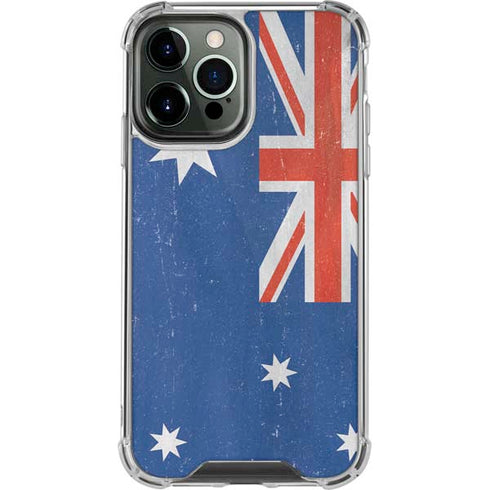 Australia Flag Distressed iPhone 14 Pro Max Clear Case