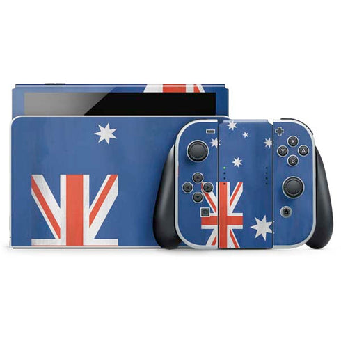 Australia Flag Distressed Nintendo Switch OLED (2021) Skin