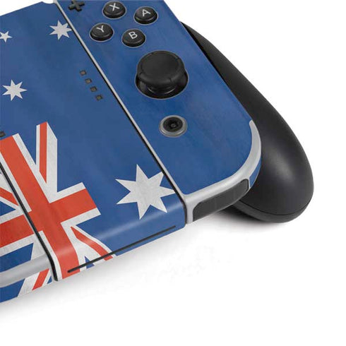 Australia Flag Distressed Nintendo Switch OLED (2021) Skin