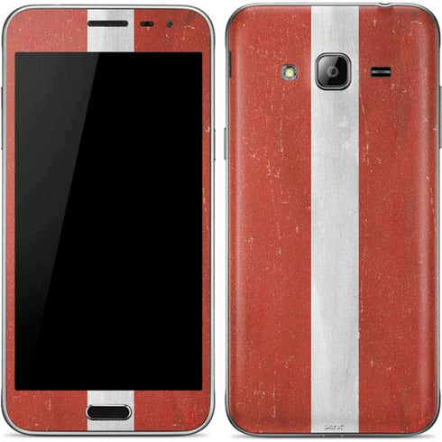 Latvia Flag Distressed Galaxy J3 Skin