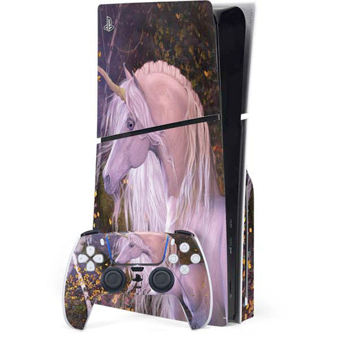 Autumn Glow Unicorn by Laurie Prindle PS5 Slim Disk Bundle Skin