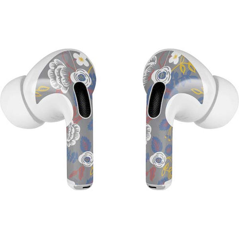 Autumn Grey Floral AirPods Pro 2nd Gen Skin