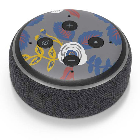 Autumn Grey Floral Amazon Echo Dot Skin