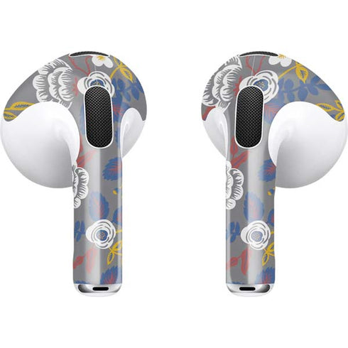 Autumn Grey Floral Apple AirPods (3rd Gen 2021) Skin