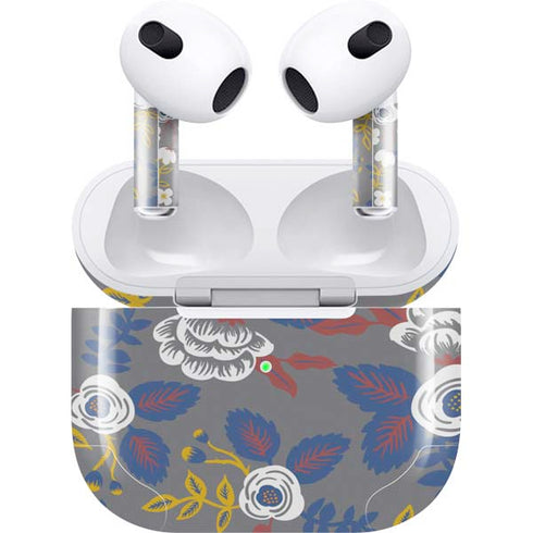 Autumn Grey Floral Apple AirPods (3rd Gen 2021) Skin