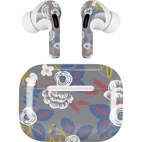 Autumn Grey Floral Apple AirPods Pro Skin