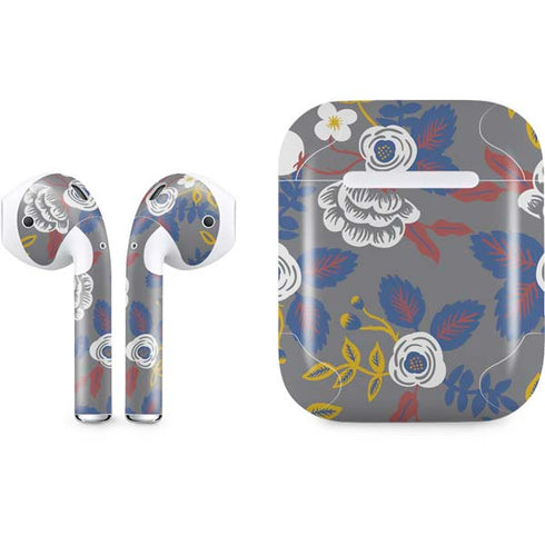 Autumn Grey Floral Apple AirPods Skin