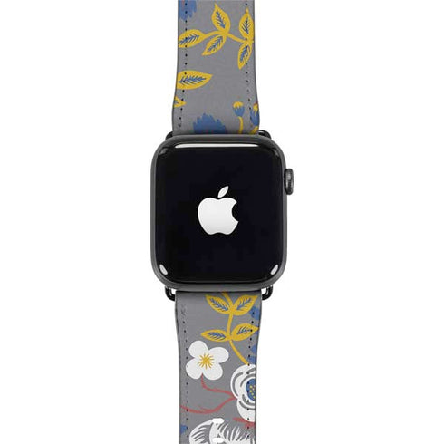 Autumn Grey Floral Apple Watch Band 42-44mm