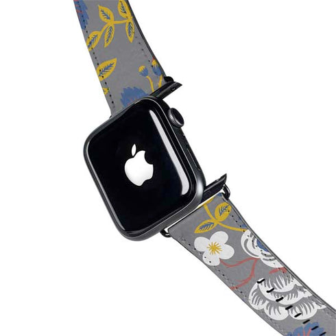 Autumn Grey Floral Apple Watch Band 42-44mm