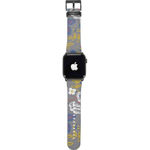 Autumn Grey Floral Apple Watch Band 42-44mm