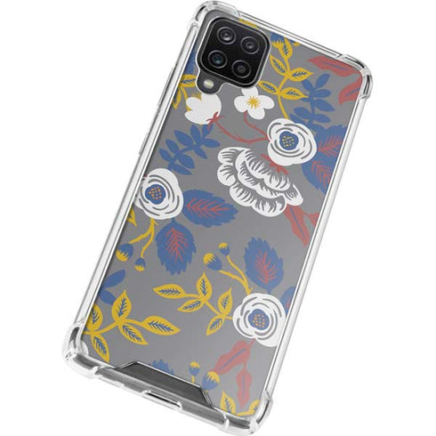 Autumn Grey Floral Galaxy A12 Clear Case