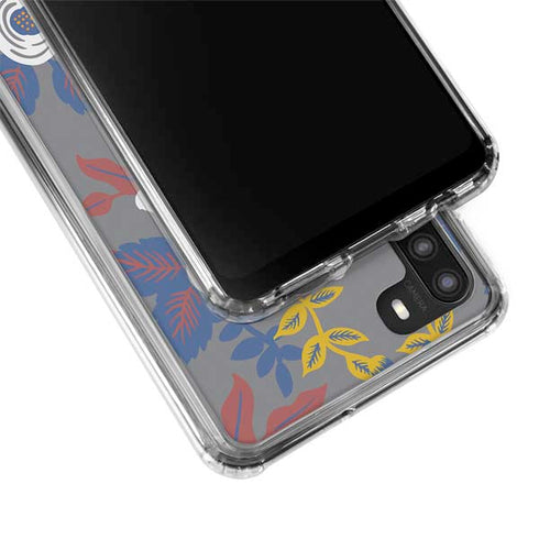 Autumn Grey Floral Galaxy A21 Clear Case