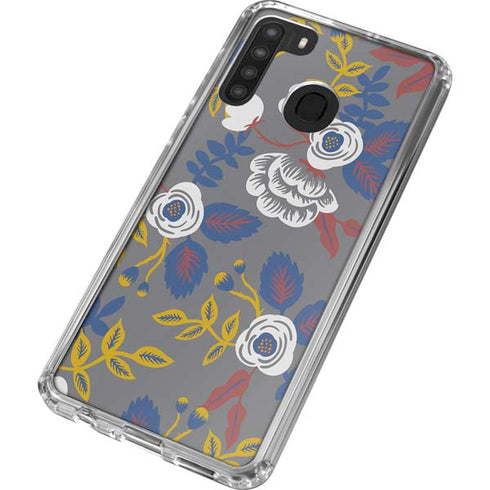 Autumn Grey Floral Galaxy A21 Clear Case
