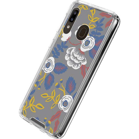 Autumn Grey Floral Galaxy A30 Clear Case