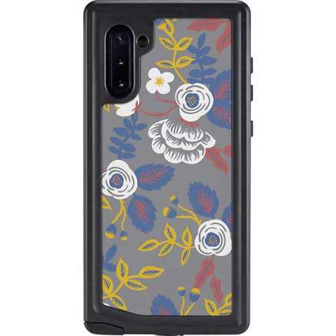 Autumn Grey Floral Galaxy Note 10 Waterproof Case