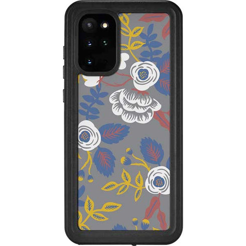 Autumn Grey Floral Galaxy S20 Plus Waterproof Case