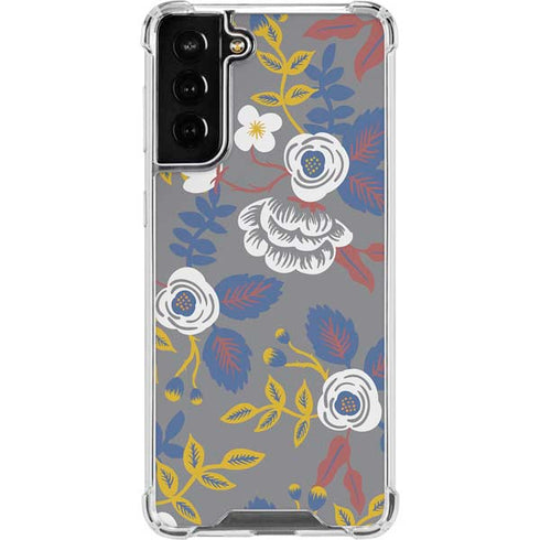 Autumn Grey Floral Galaxy S21 FE Clear Case