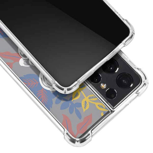 Autumn Grey Floral Galaxy S21 Ultra 5G Clear Case