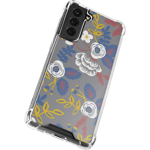 Autumn Grey Floral Galaxy S22 Clear Case