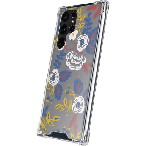 Autumn Grey Floral Galaxy S22 Ultra Clear Case