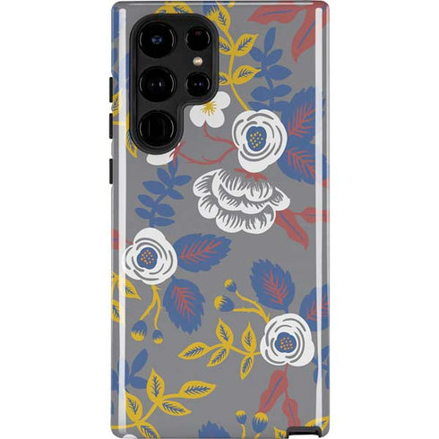 Autumn Grey Floral Galaxy S22 Ultra Pro Case