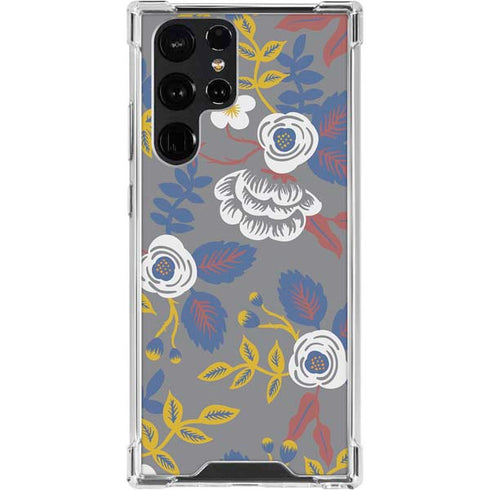 Autumn Grey Floral Galaxy S24 Ultra Clear Case