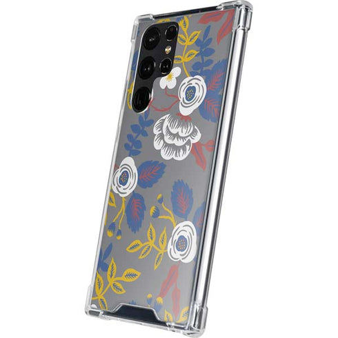 Autumn Grey Floral Galaxy S24 Ultra Clear Case