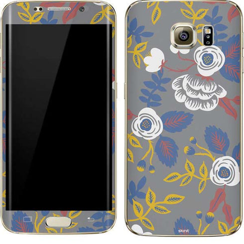 Autumn Grey Floral Galaxy S7 Edge Skin