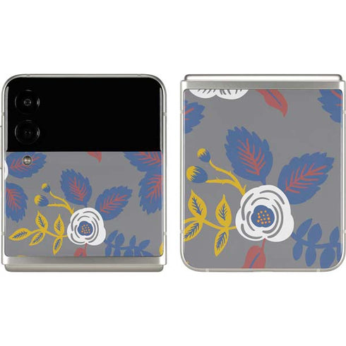 Autumn Grey Floral Galaxy Z Flip3 5G Skin