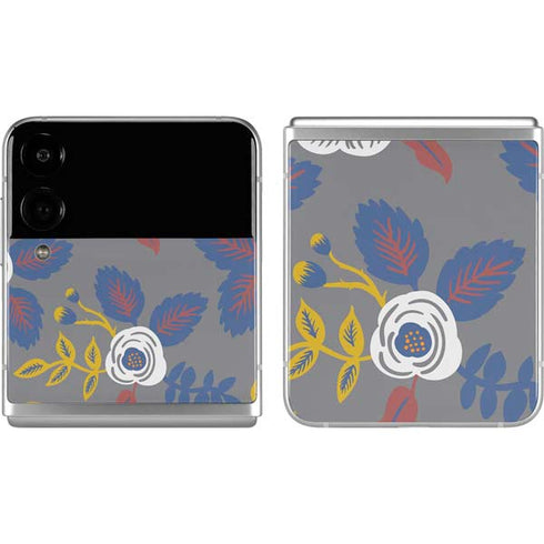 Autumn Grey Floral Galaxy Z Flip4 5G Skin