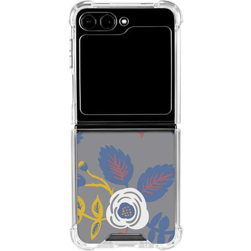 Autumn Grey Floral Galaxy Z Flip5 5G Clear Case
