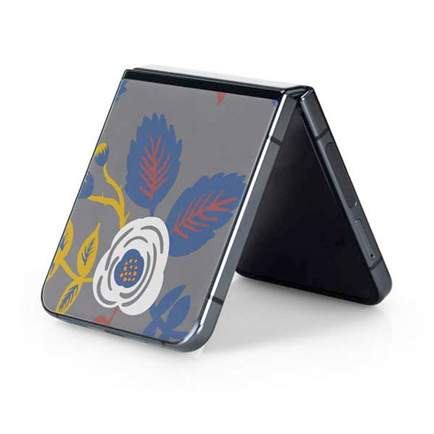 Autumn Grey Floral Galaxy Z Flip5 5G Skin