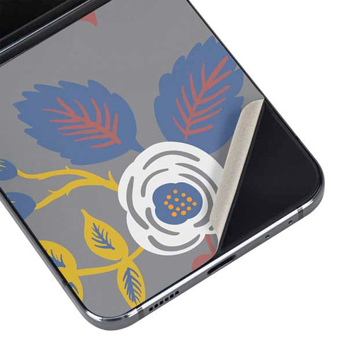 Autumn Grey Floral Galaxy Z Flip5 5G Skin