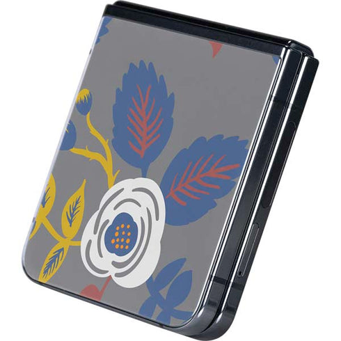 Autumn Grey Floral Galaxy Z Flip5 5G Skin