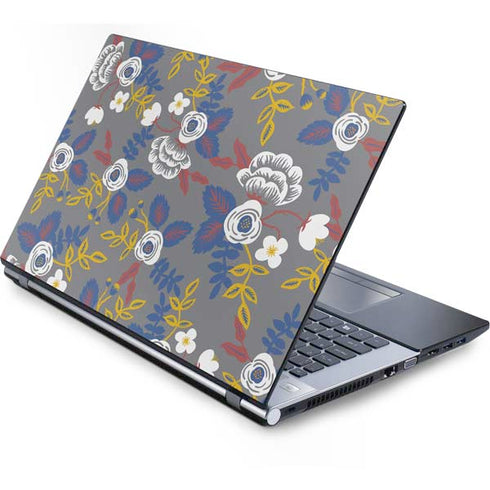 Autumn Grey Floral Generic Laptop Skin