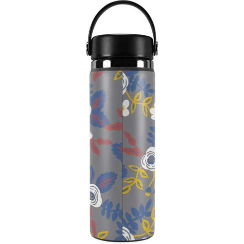 Autumn Grey Floral Hydro Flask 20oz Wide Mouth Skin
