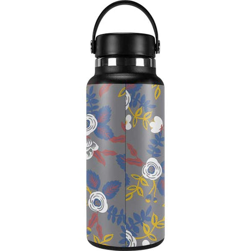 Autumn Grey Floral Hydro Flask 32oz Wide Mouth Skin