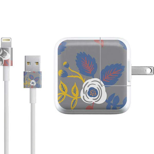 Autumn Grey Floral iPad Charger (10W USB) Skin