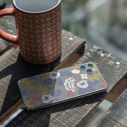 Autumn Grey Floral iPhone 11 Pro Max Skin